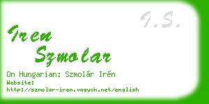 iren szmolar business card